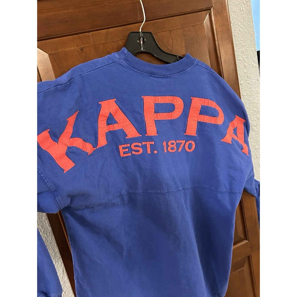 Vintage Kappa Kappa Gamma Spirit Jersey Long Sleeve Shirt Women's Medium Blue
